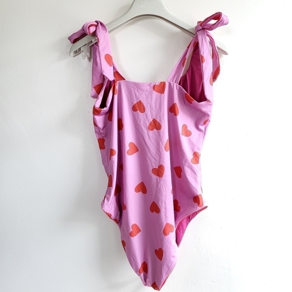New Beach Riot Sydney Valentine Heart Barbie Pink One-Piece Swimsuit NWT XL - Picture 13 of 17
